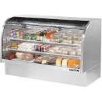 True TCGG-72-S-HC-LD - Curved Glass Deli Case, 72-1/4